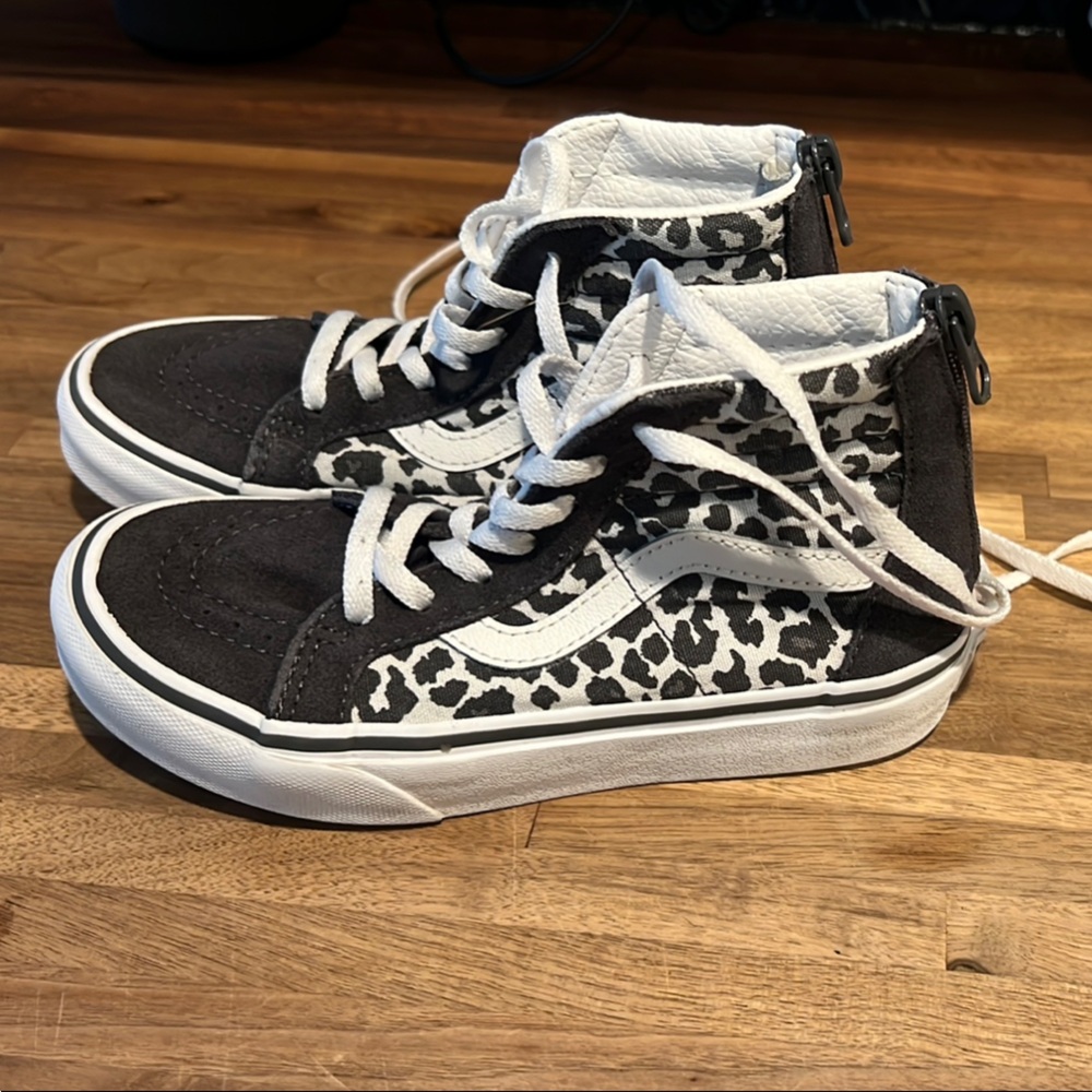 Vans Dark Gray and White High-Top Sneakers